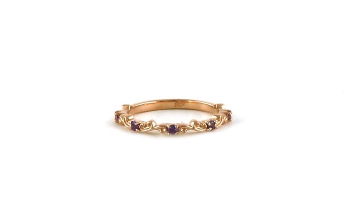 content/products/5-Stone Scrolling Vine Huckleberry Sapphire Band in Rose Gold (0.16cts TWT)