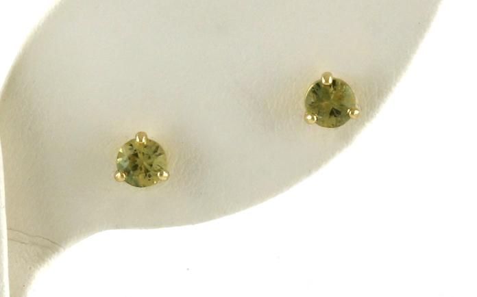 content/products/Green Montana Sapphire Stud Earrings in 3-Prong Martini Settings in Yellow Gold (0.87cts TWT)