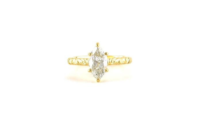 content/products/Solitaire Marquise-cut Diamond Engagement Ring with Engraving details in Yellow Gold (1.29cts)
