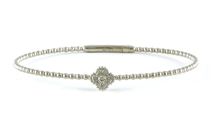 content/products/Clover 5-Stone Diamond Cluster Flexi Bangle Bracelet with Beaded Detail in White Gold (0.20cts TWT)