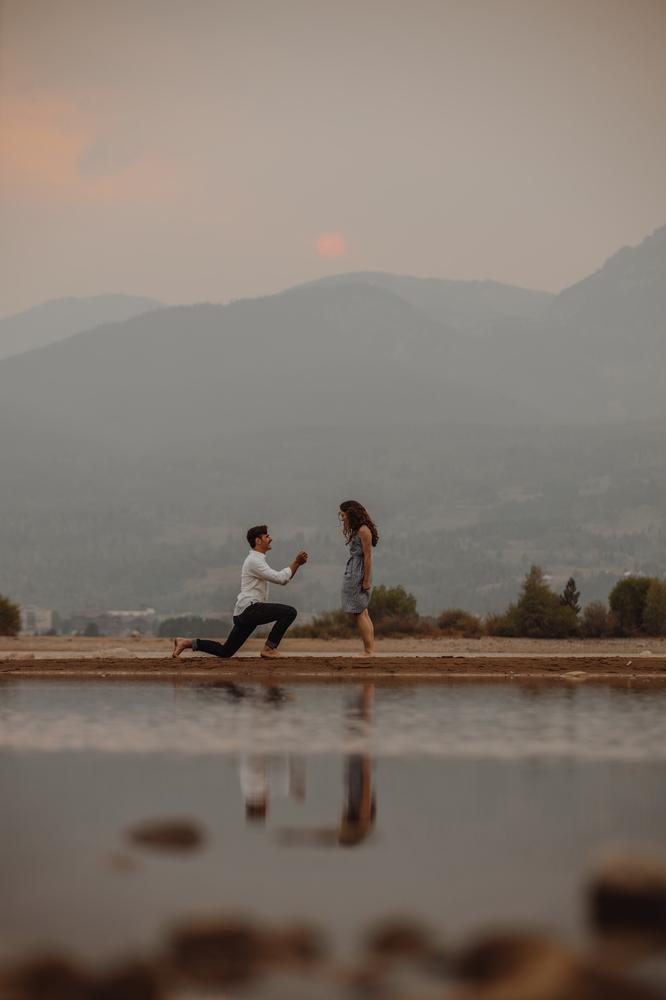 proposal on a beach