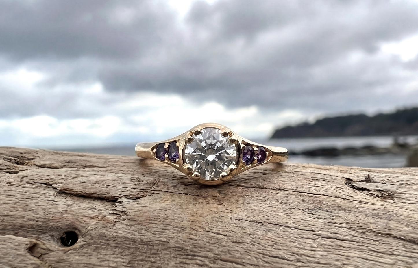 Huckleberry Sapphire Engagement Ring