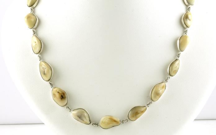 content/products/Bezel-set Riviera Elk Ivory Necklace in Sterling Silver
