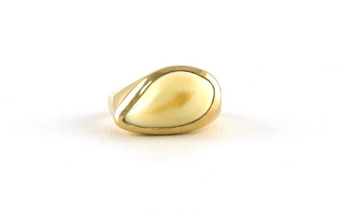 content/products/Estate Piece: Bezel-set Elk Ivory Ring in Yellow Gold
