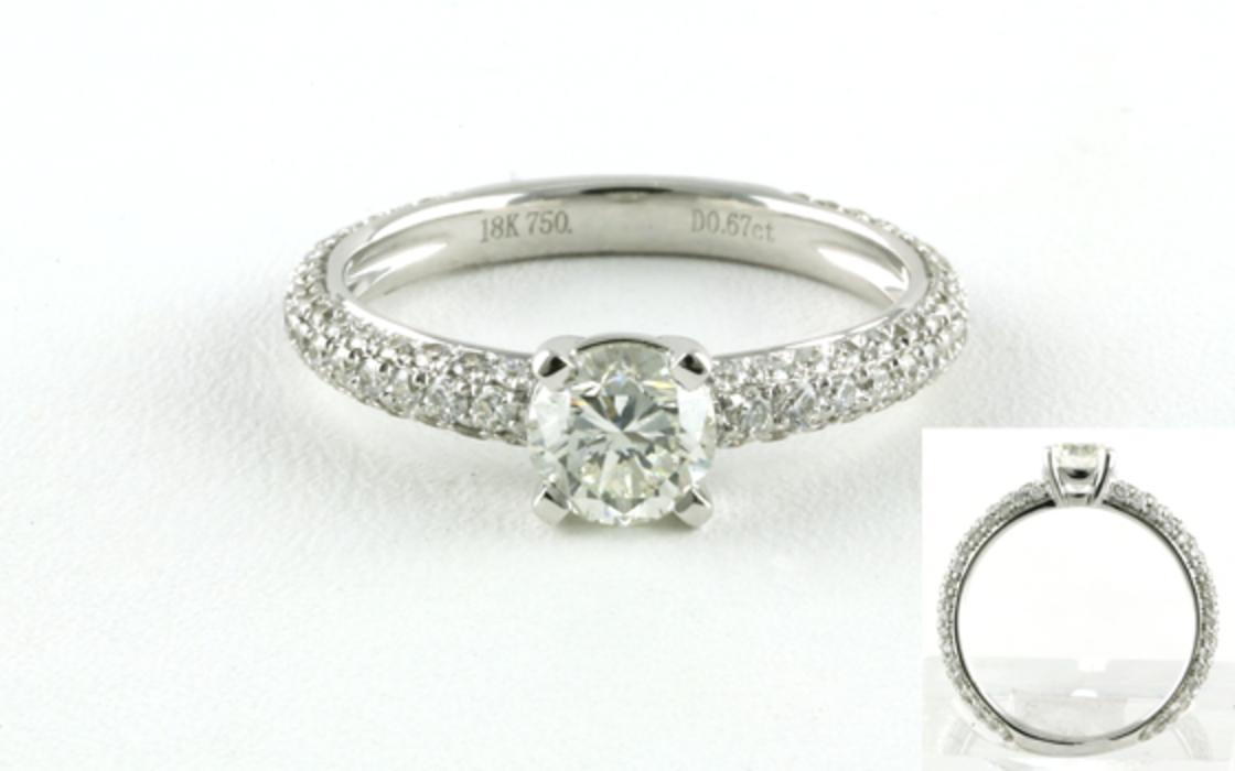Engagement Ring with Pave Shank