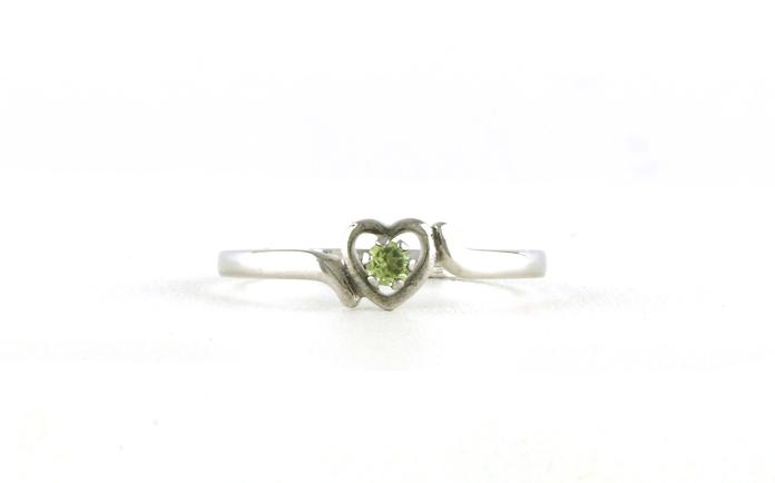 content/products/Children's Heart Peridot Birthstone Ring in White Gold