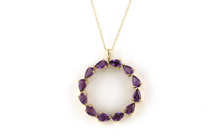 content/products/Estate Piece: Circle Pear-cut Amethyst Necklace in Yellow Gold
