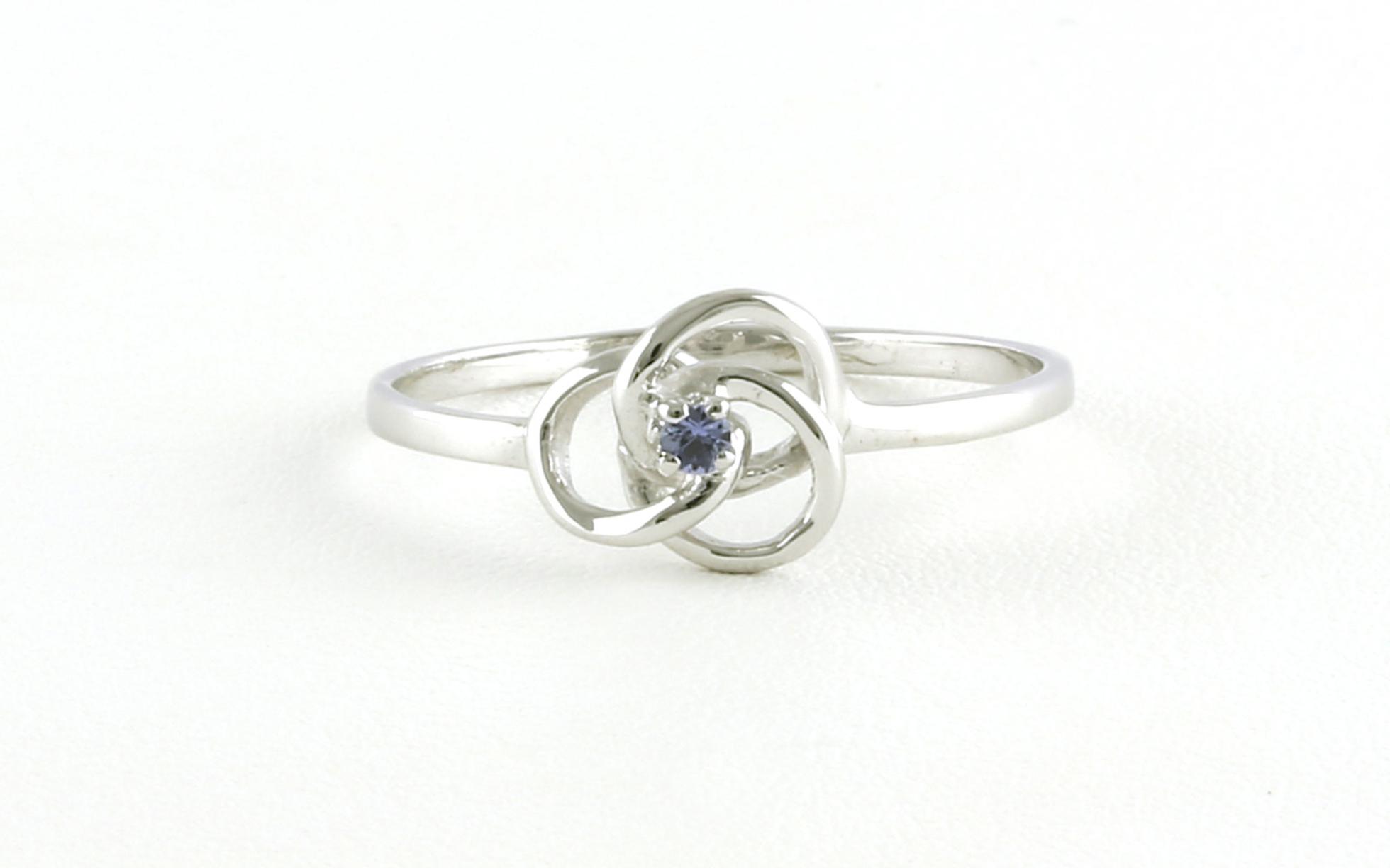Flower Knot Montana Yogo Sapphire Ring in Sterling Silver (0.04cts)