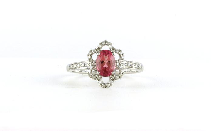 content/products/Flower Halo-style Oval Tourmaline and Diamond Ring in White Gold