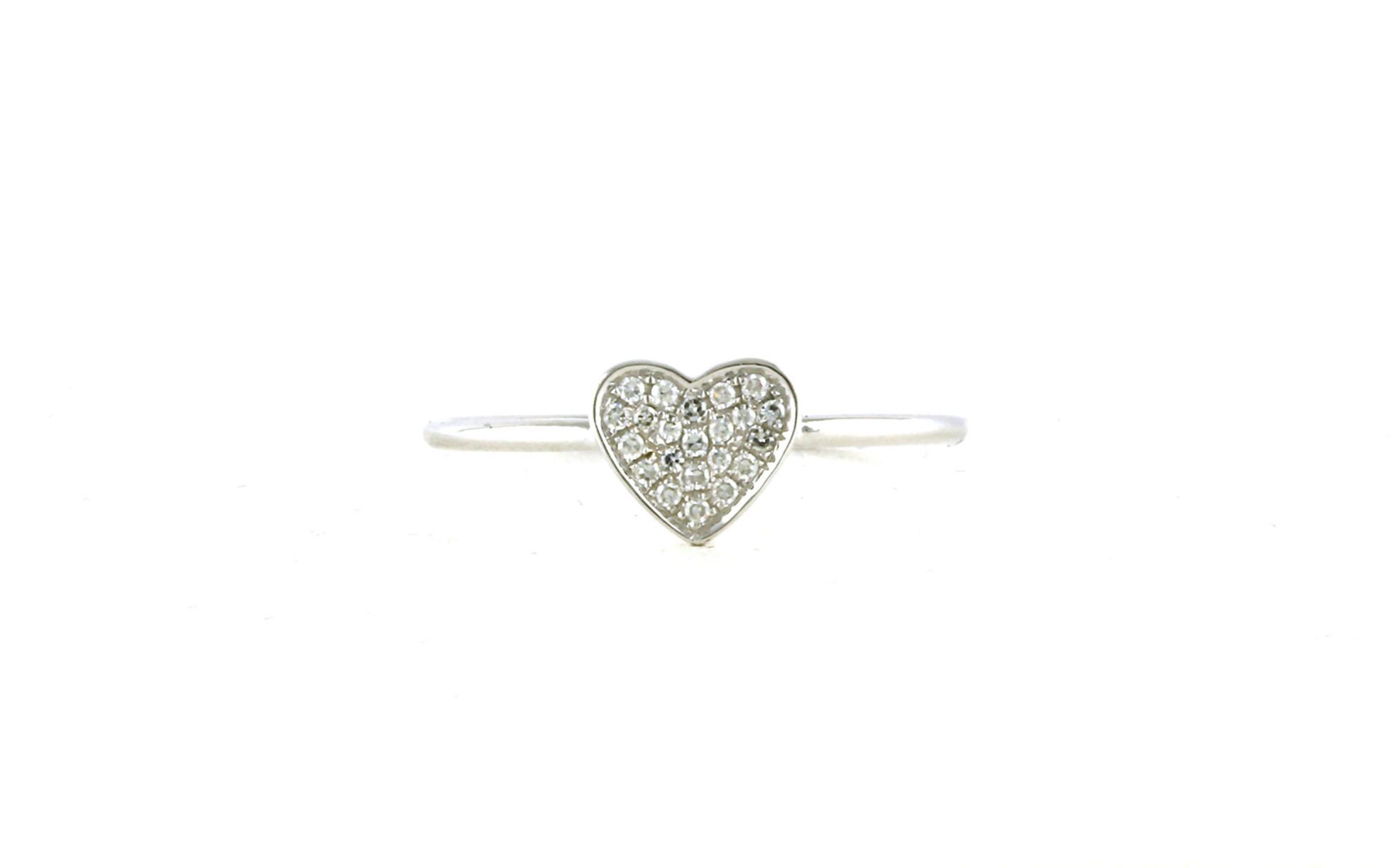 Petite Heart Diamond Cluster Ring in White Gold