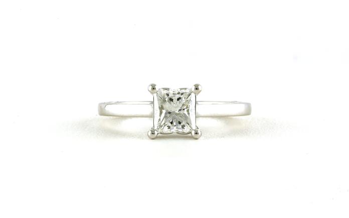 content/products/Solitaire-style Princess-cut Diamond Engagement Ring with Engraving Details on Side in White Gold (1.22cts)