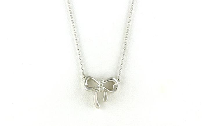 content/products/Estate Piece: Bow Diamond Necklace in Sterling Silver (0.05cts TWT)