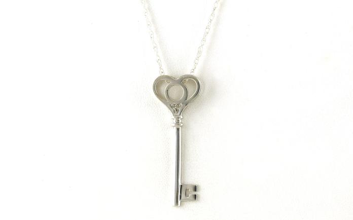 content/products/Estate Piece: Key Diamond Necklace in Sterling Silver (0.03cts TWT)