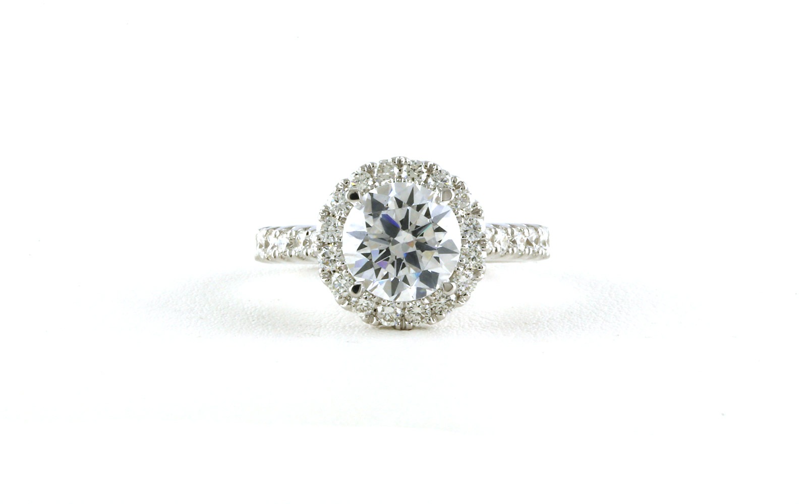 Halo-style Engagement Ring Mounting in White Gold