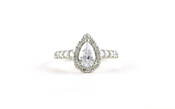 content/products/Halo-style Pear-cut Engagement Ring Mounting in White Gold