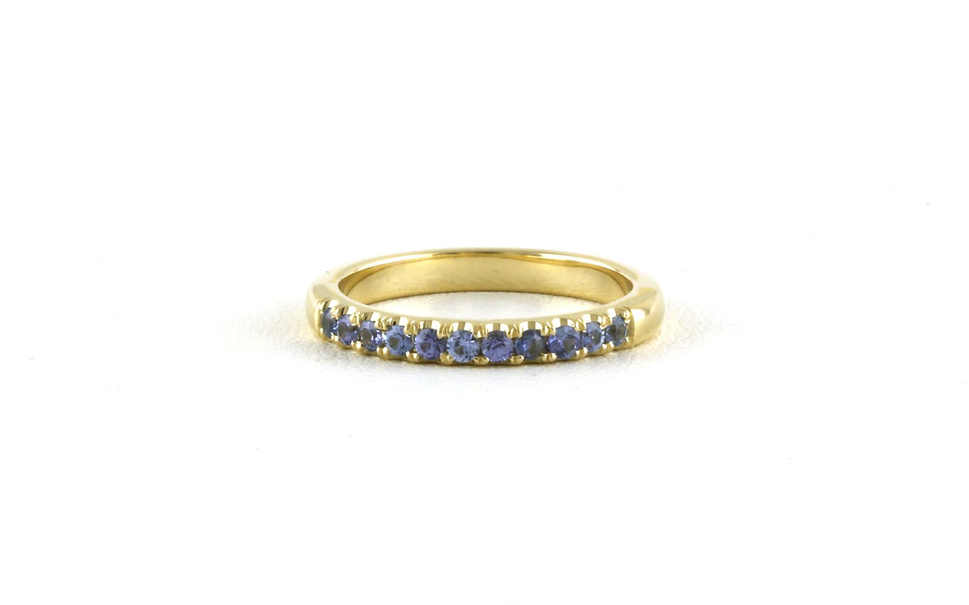 11-Stone French-set Montana Yogo Sapphire Band in Yellow Gold (0.30cts TWT)