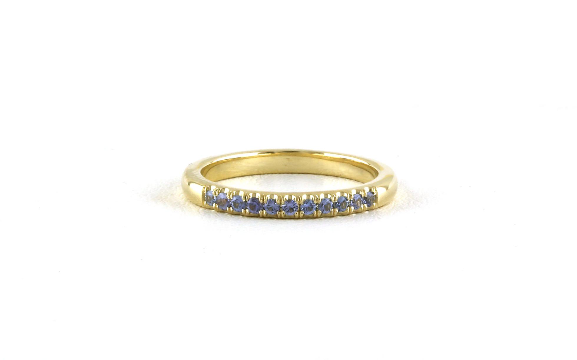 11-Stone French-set Montana Yogo Sapphire Band in Yellow Gold (0.19cts TWT)