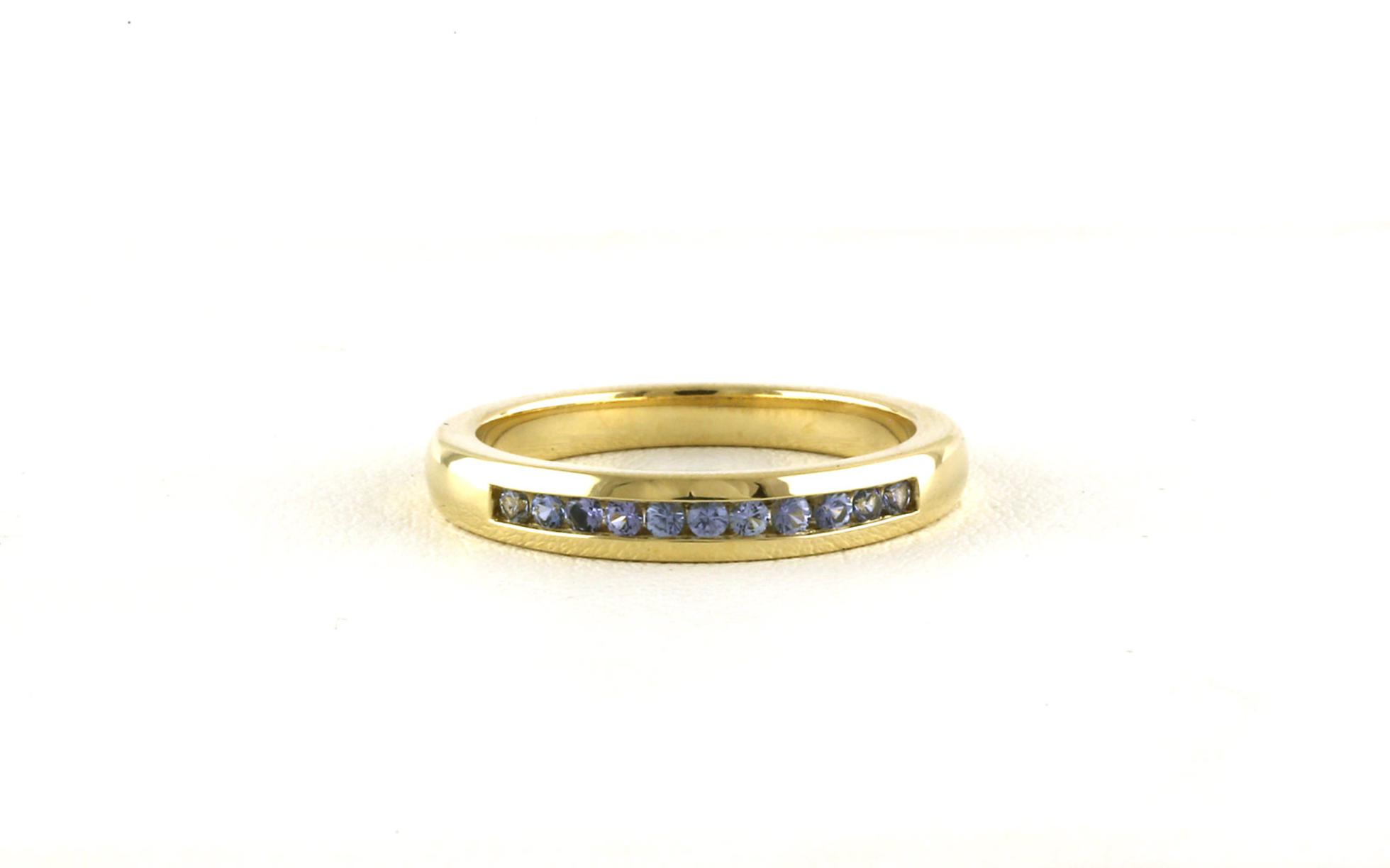 11-Stone Channel-set Montana Yogo Sapphire Band in Yellow Gold (0.19cts TWT)