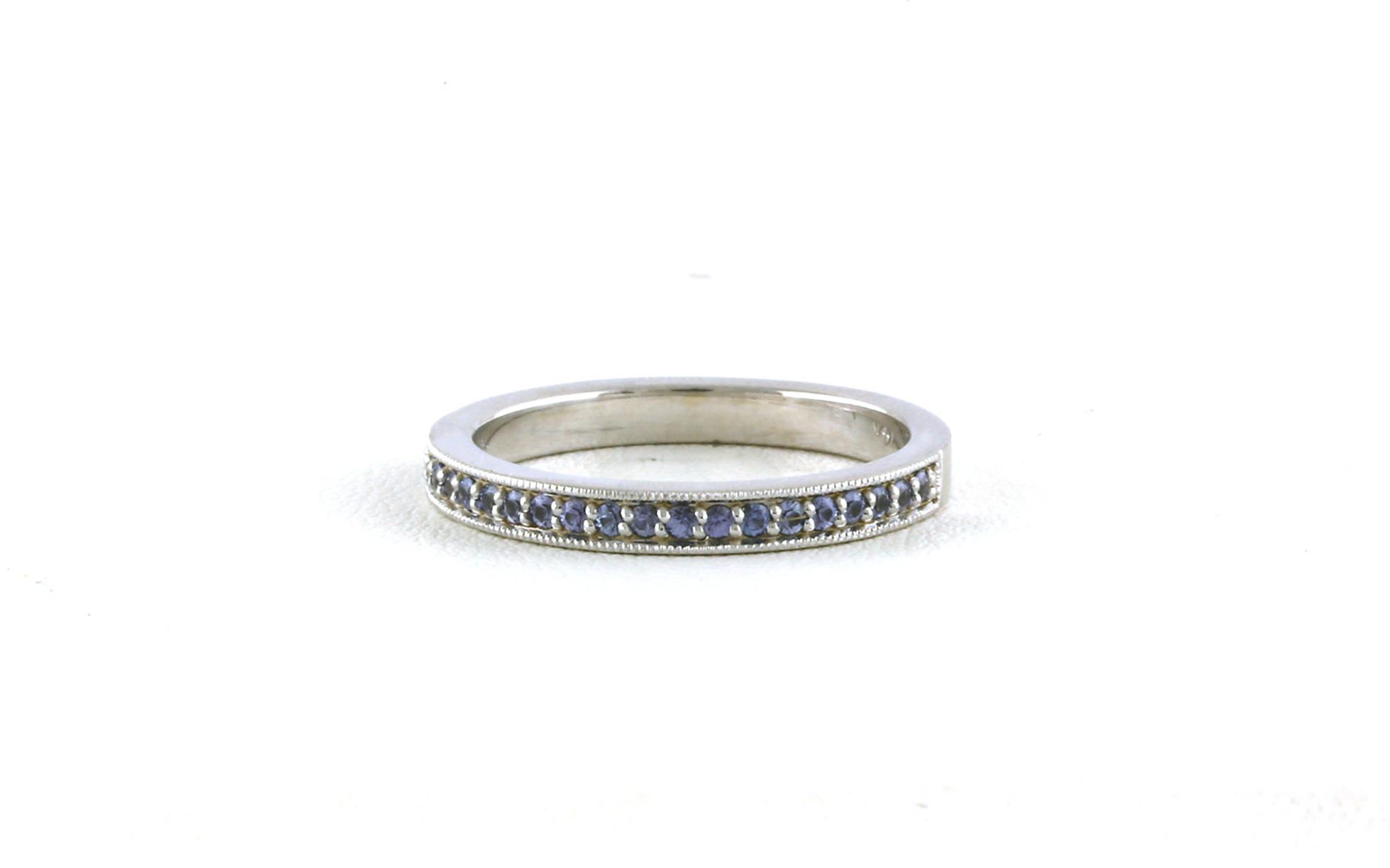 Montana Yogo Sapphire Band with Milgrain Detail in White Gold (0.22cts TWT)