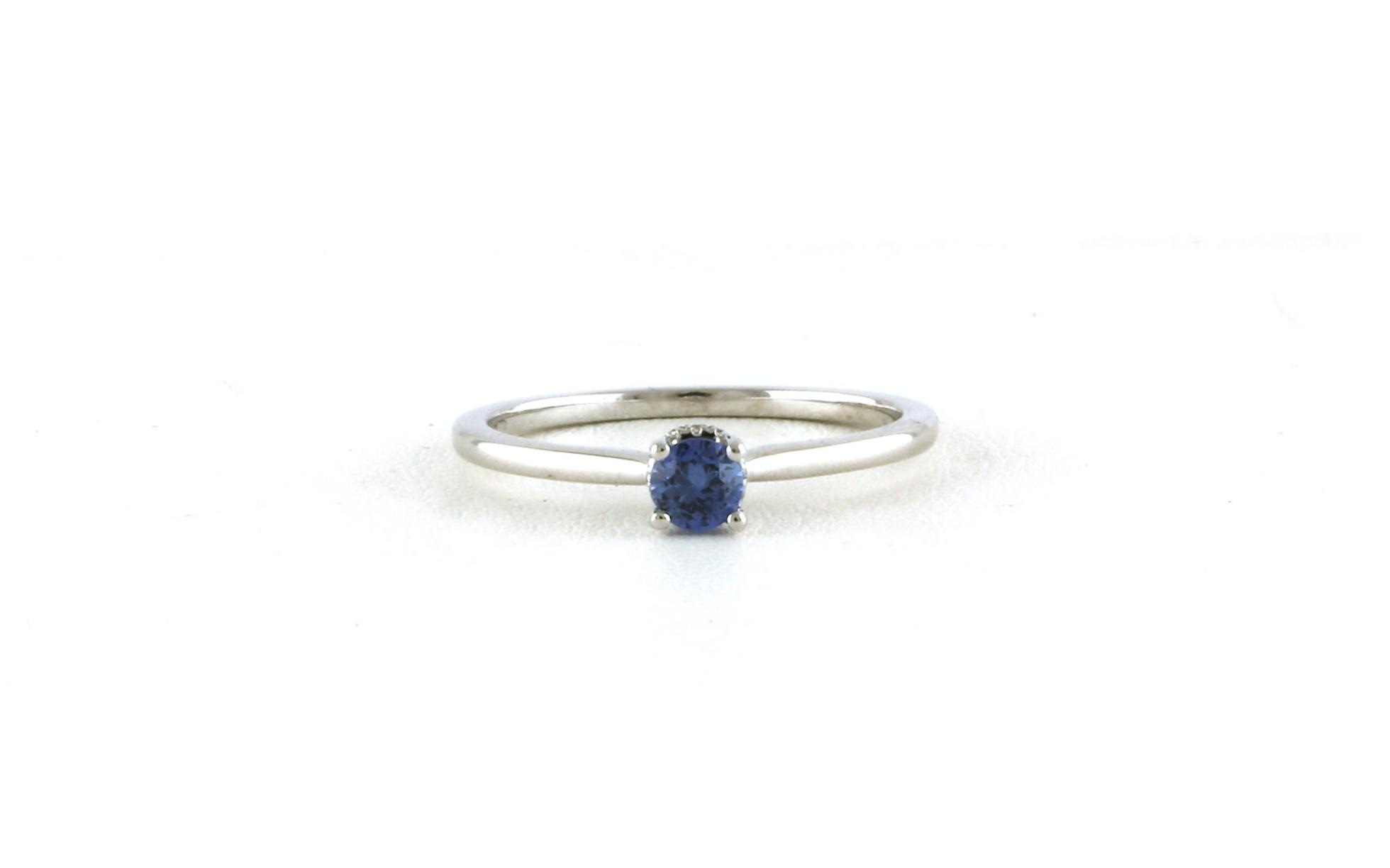 Hidden Halo-style Montana Yogo Sapphire Ring and Diamond in White Gold (0.26cts)