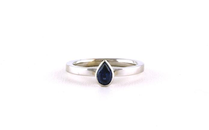 content/products/Solitaire-style Bezel-set Pear-cut Montana Yogo Sapphire Ring in White Gold (0.49cts)