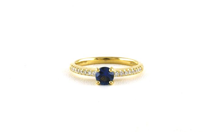 content/products/4-Prong Montana Yogo Sapphire and Pave Shank Diamond Ring in Yellow Gold (0.52cts)