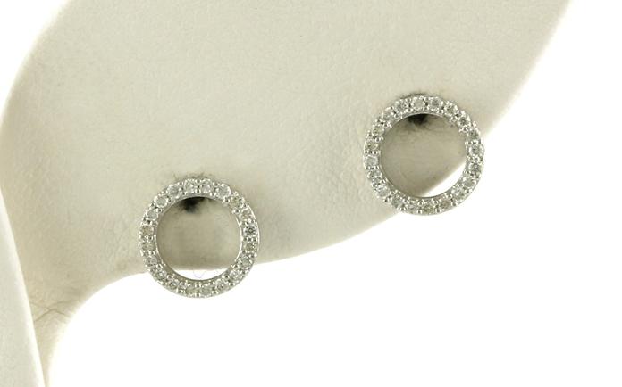 content/products/Pave Circle Diamond Stud Earrings in White Gold (0.20cts TWT)