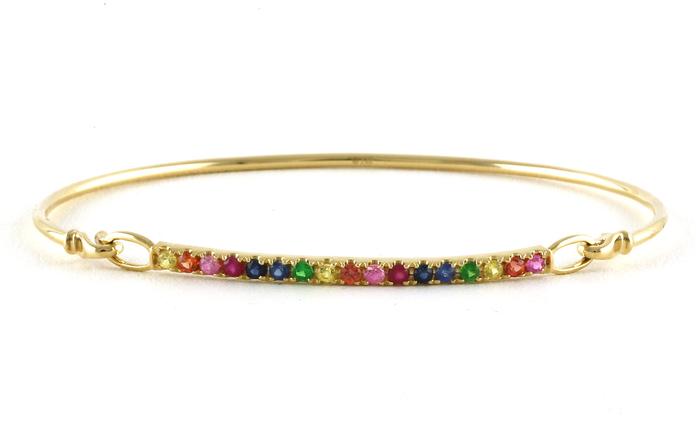 content/products/Rainbow Colored Sapphire Bangle Bracelet in Yellow Gold (0.72cts TWT)