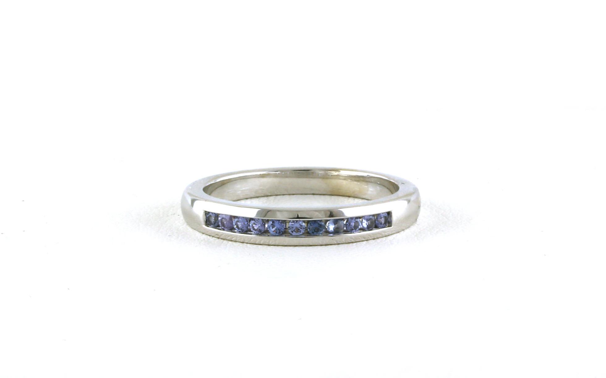 11-Stone Channel-set Montana Yogo Sapphire Band in White Gold (0.19cts TWT)