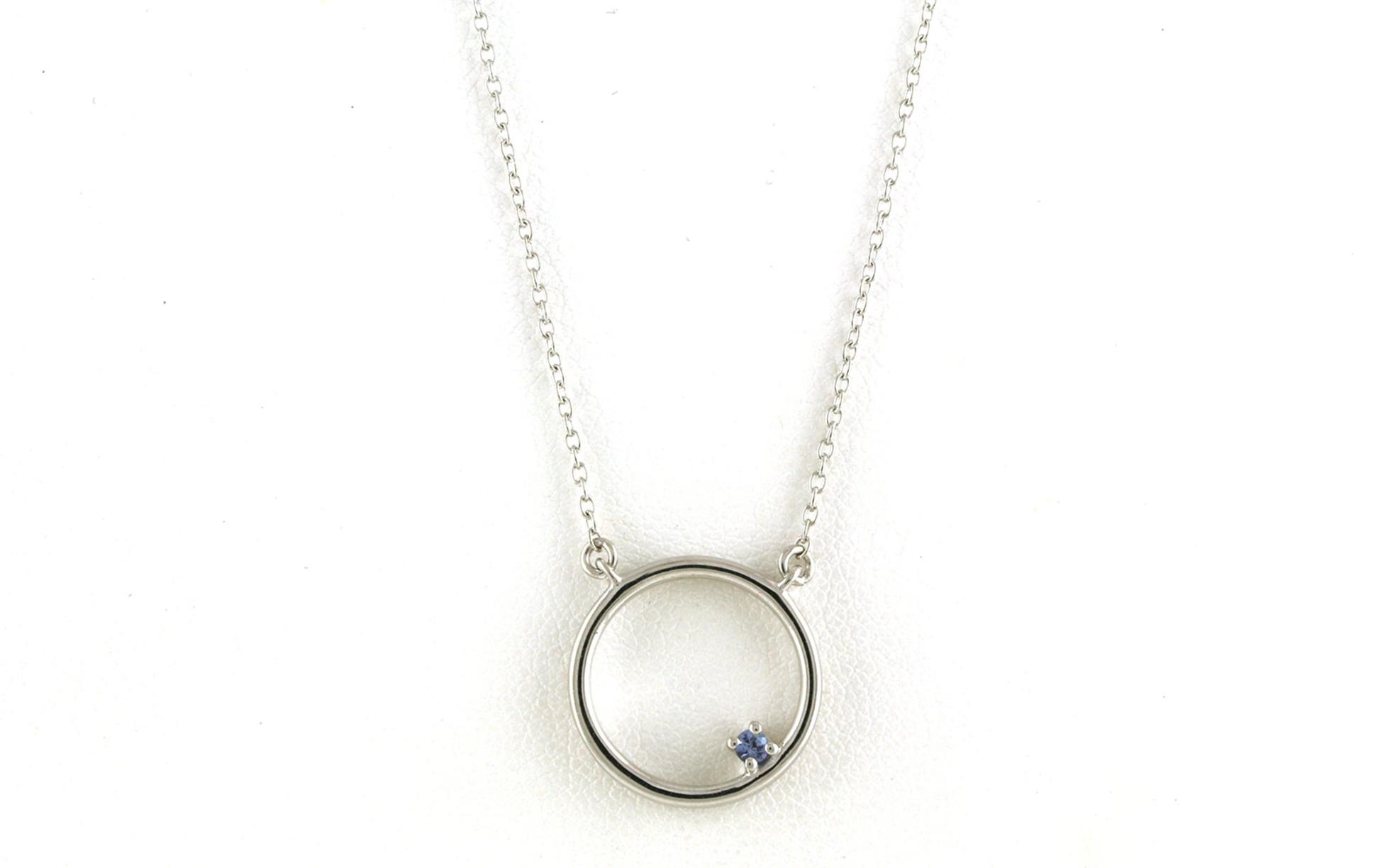 Circle Montana Yogo Sapphire Necklace in Sterling Silver (0.08cts)