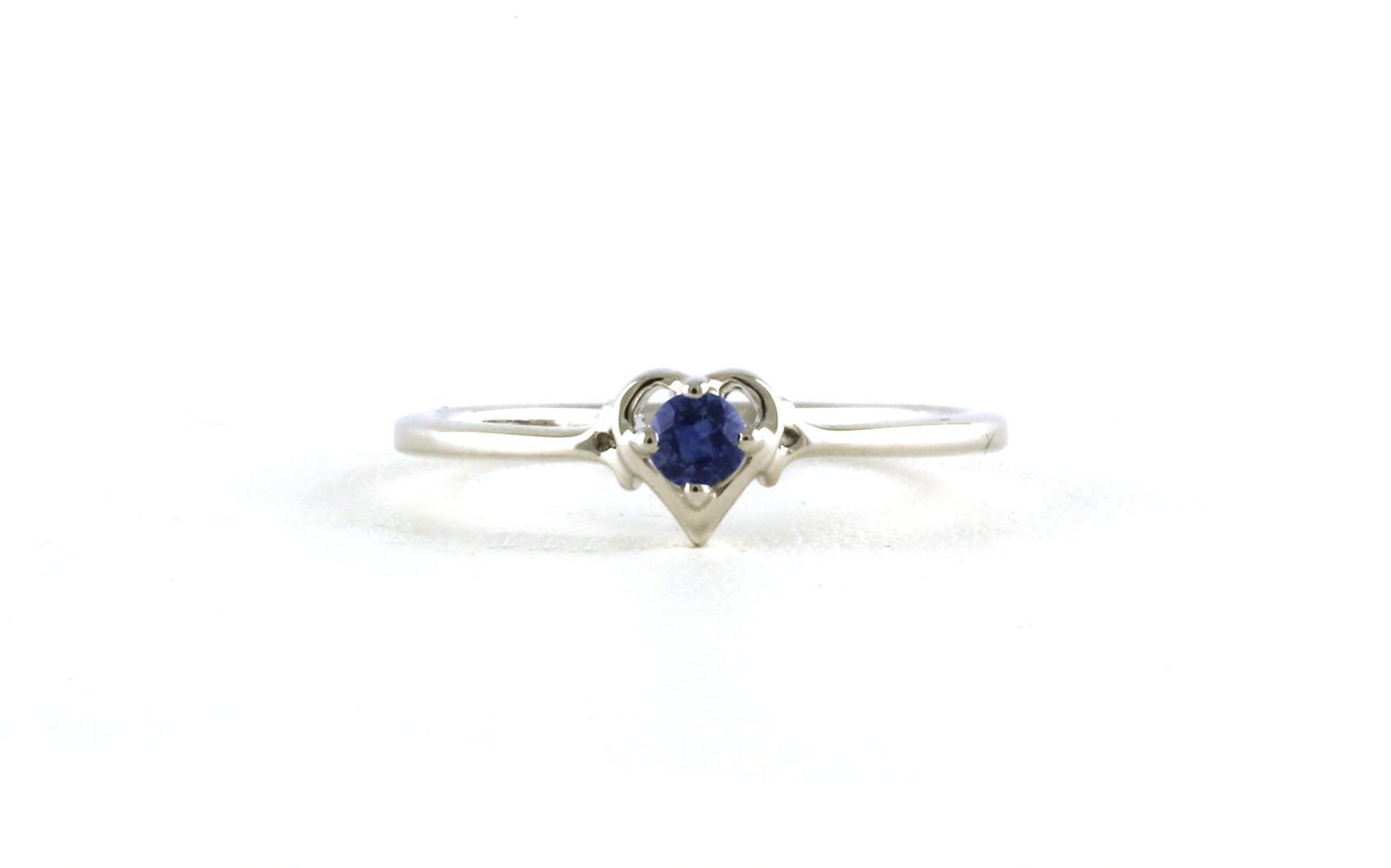 Heart Solitaire-style Montana Yogo Sapphire Ring in Sterling Silver (0.10cts)