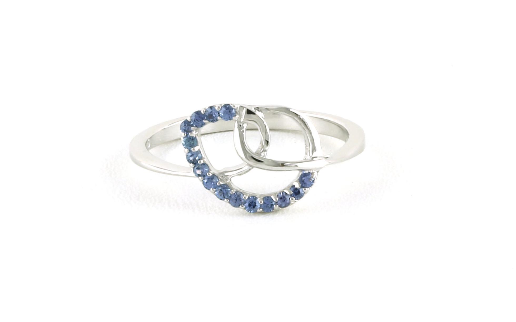 Pretzel Knot Pave Montana Yogo Sapphire Ring in Sterling Silver