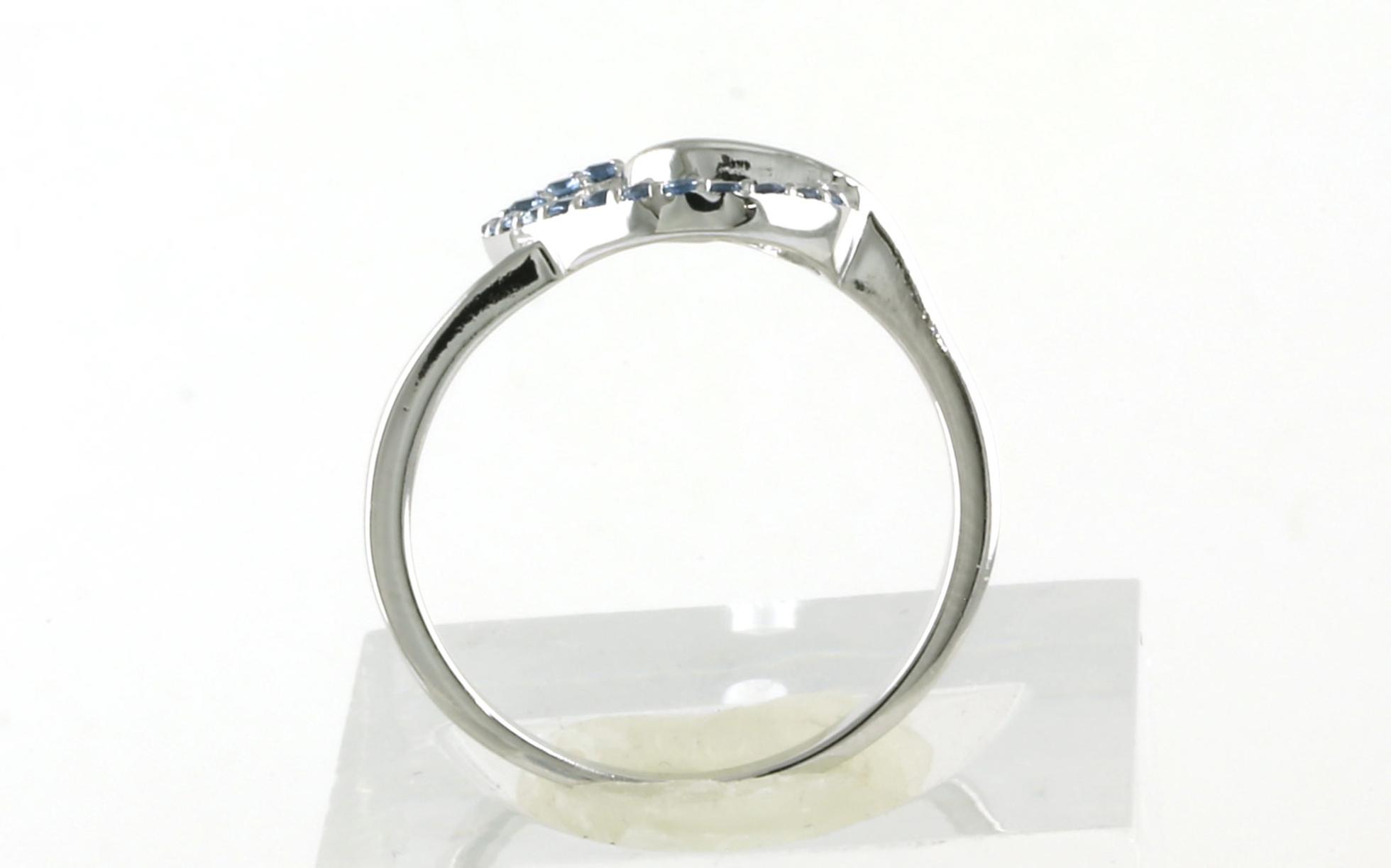 Pretzel Knot Pave Montana Yogo Sapphire Ring in Sterling Silver