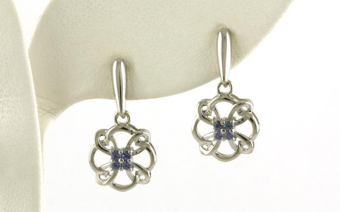 content/products/Celtic Knot 4-Stone Cluster Montana Yogo Sapphire Dangle Earrings in Sterling Silver