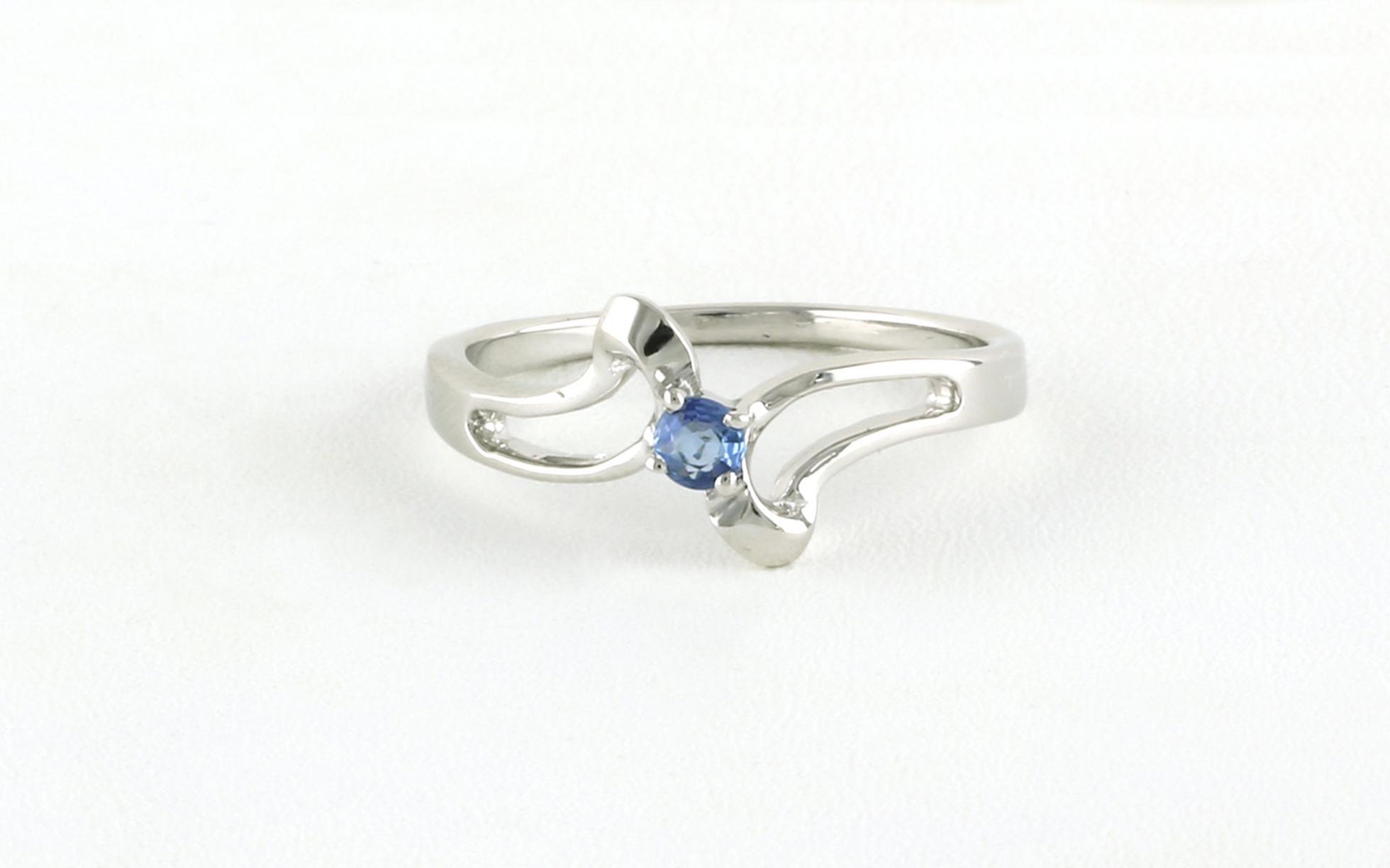 Swirl Montana Yogo Sapphire Ring in Sterling Silver (0.09cts)