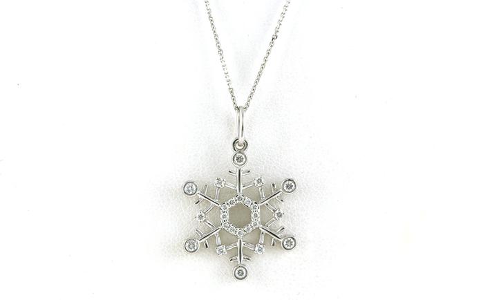 content/products/24-Stone Snowflake Diamond Necklace in White Gold (0.25cts TWT)
