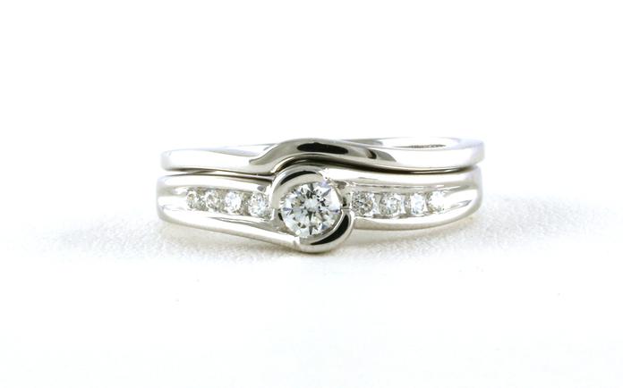 content/products/Split Bezel and Channel-set Diamond Engagement Ring Set with Band in White Gold