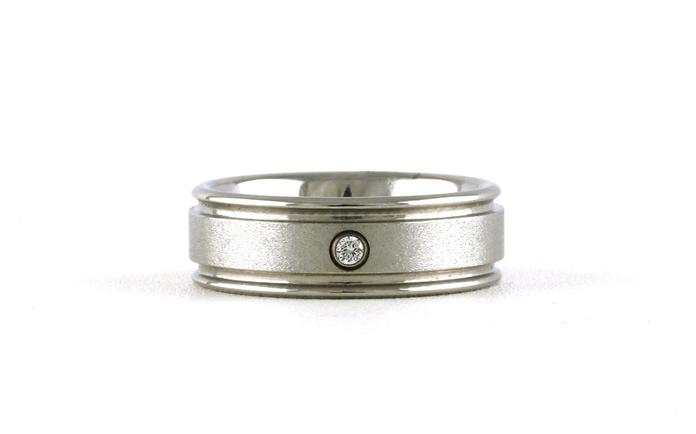 content/products/Flat Comfort Fit Groove Edge Diamond Wedding Band with Sandblast Finish in Serinium (sz 10)