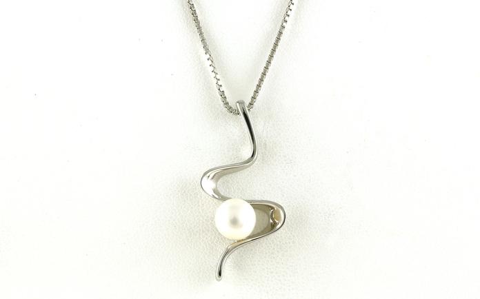 content/products/Zig Zag Pearl Necklace in Sterling Silver
