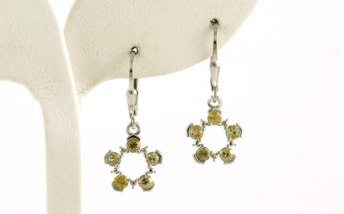 content/products/5-Stone Circle Yellow Montana Sapphire Dangle Leverback Earrings in Sterling Silver