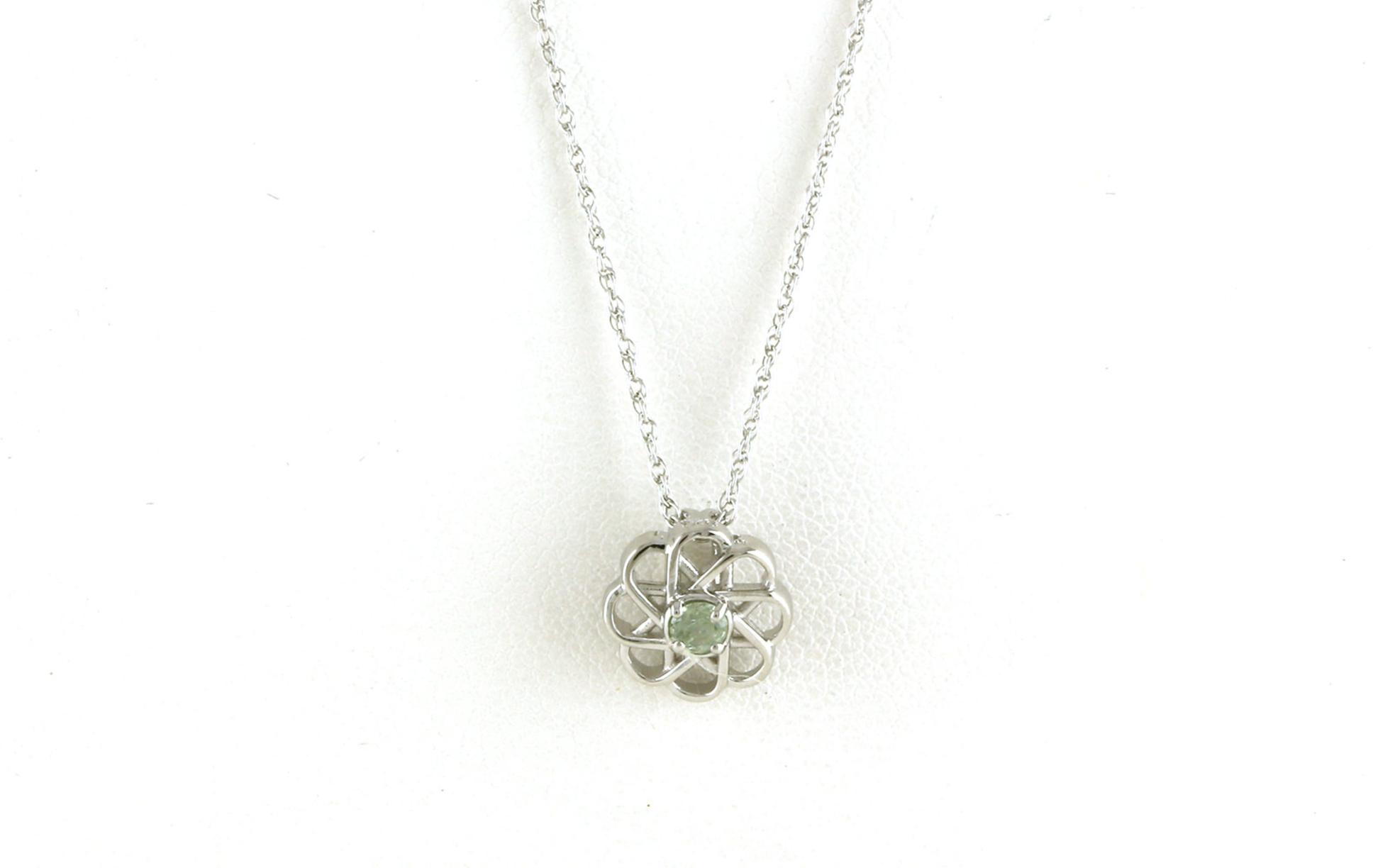 Spirograph Green Montana Sapphire Necklace in Sterling Silver