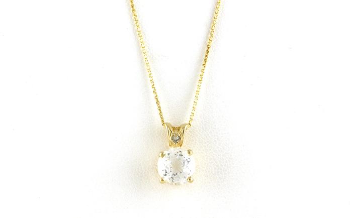 content/products/White Topaz with Snowflake-cut and Diamond Necklace in Yellow Gold