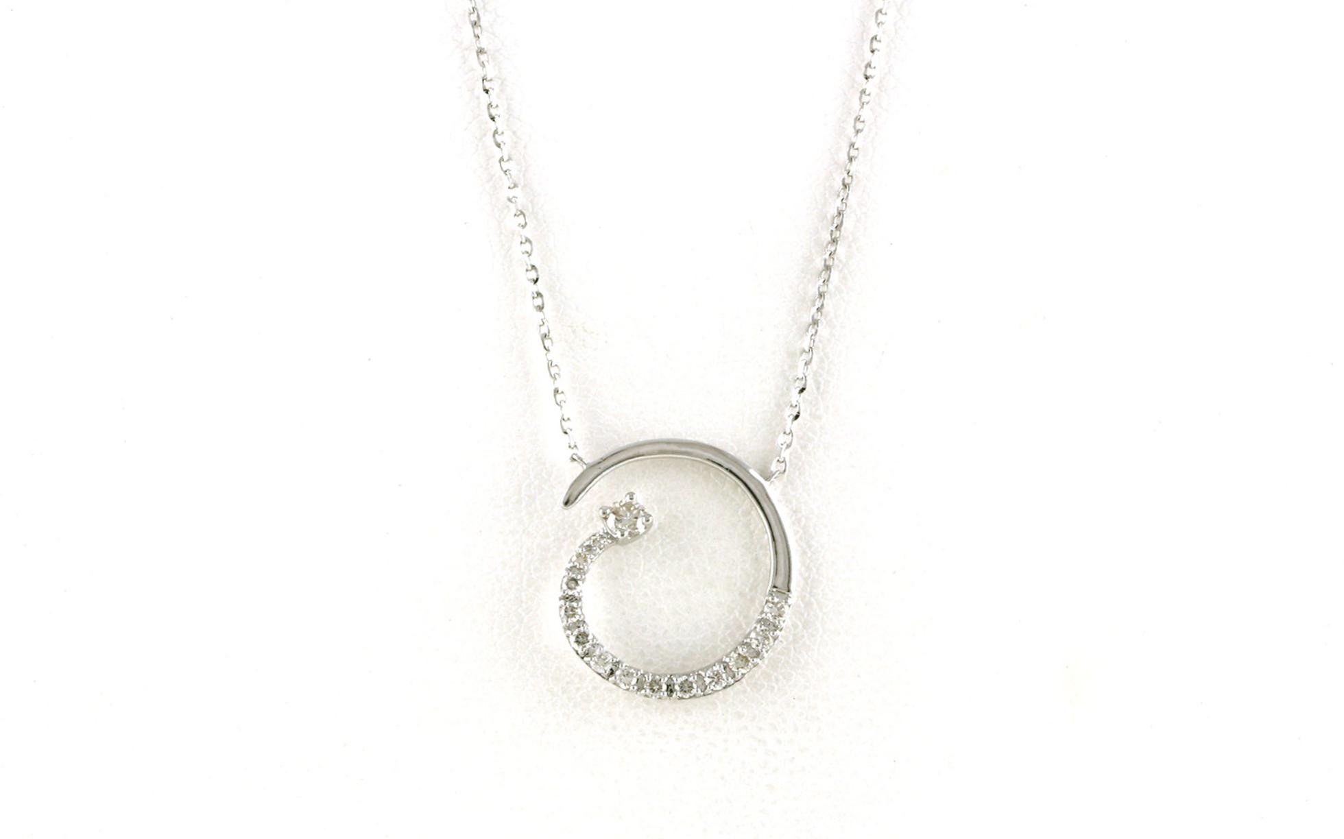 Spiral Diamond Necklace in White Gold (0.17cts TWT)