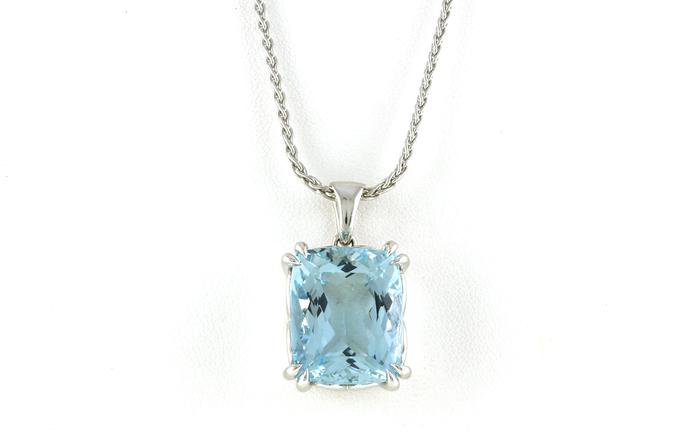 content/products/Solitaire-style Cushion-cut Aquamarine Necklace in White Gold (18.00cts)
