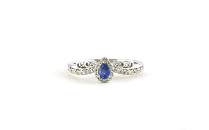 content/products/Halo-style Pear-cut Montana Yogo Sapphire and Diamonds Ring with Filigree Detail in White Gold (0.21cts)