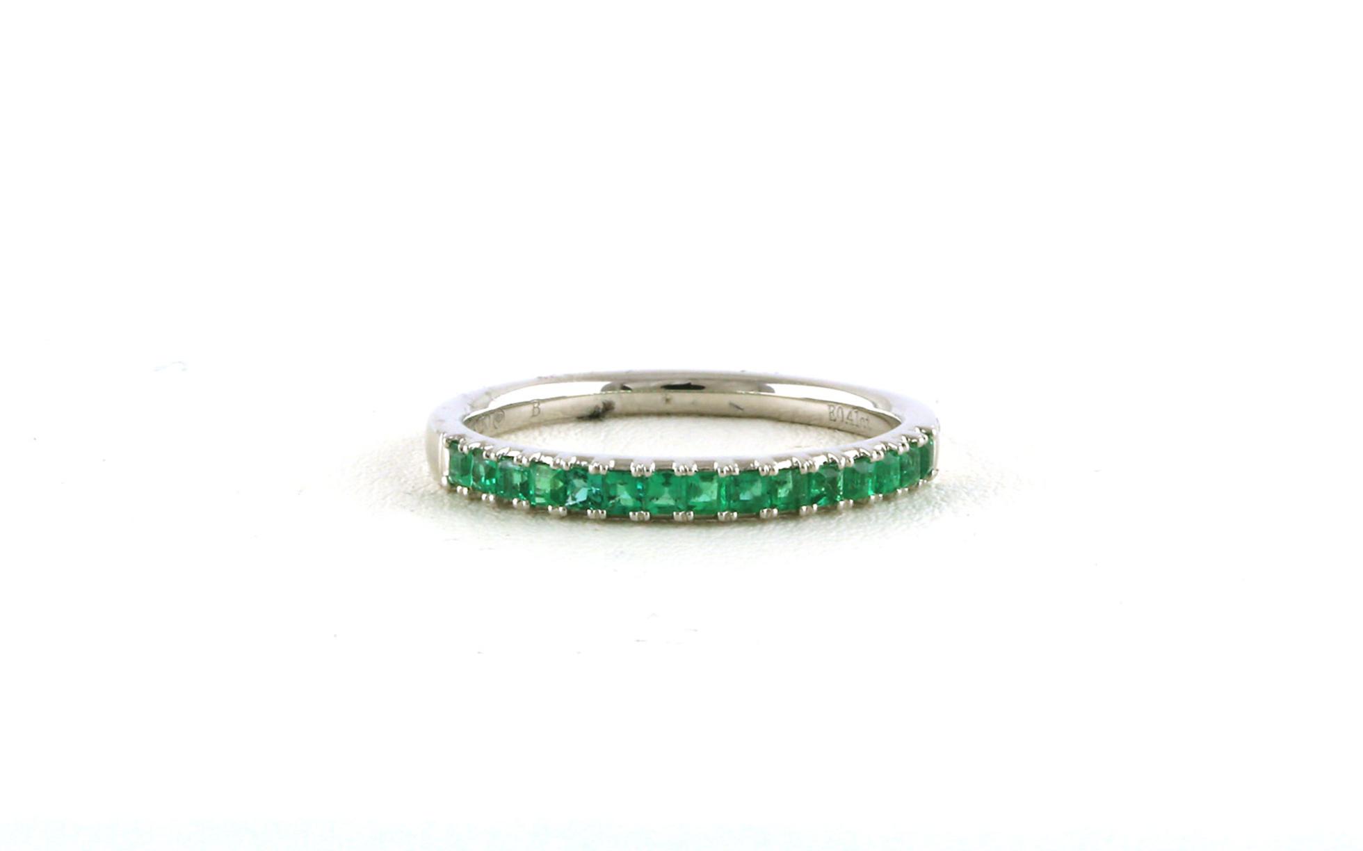 15-Stone Princess-cut Emerald Band in White Gold (0.41cts TWT)