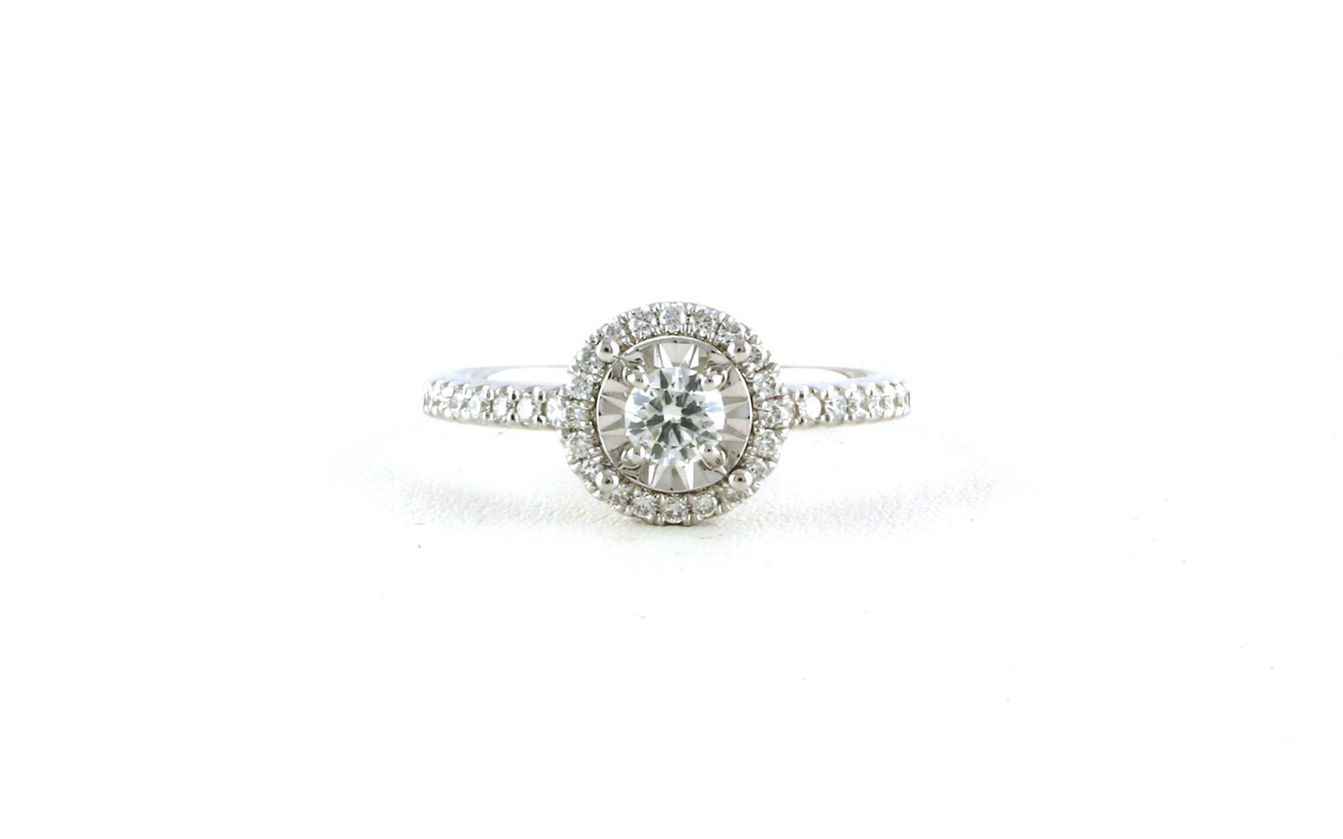 Halo-style Illusion Diamond Ring in White Gold (0.49cts TWT)