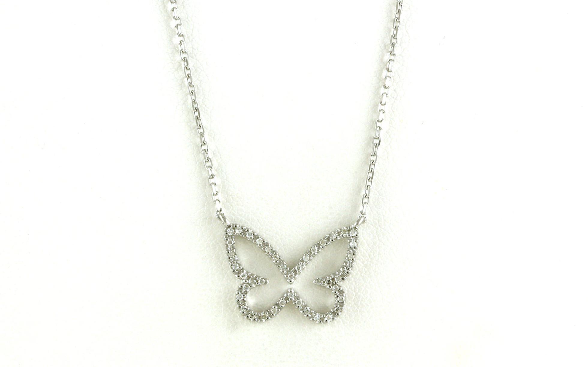 Butterfly Diamond Necklace in Sterling Silver (0.13cts TWT)