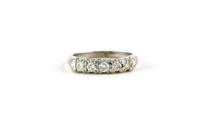 content/products/Estate Piece: 5-Stone Pave-set Diamond Band in White Gold (0.50cts TWT)