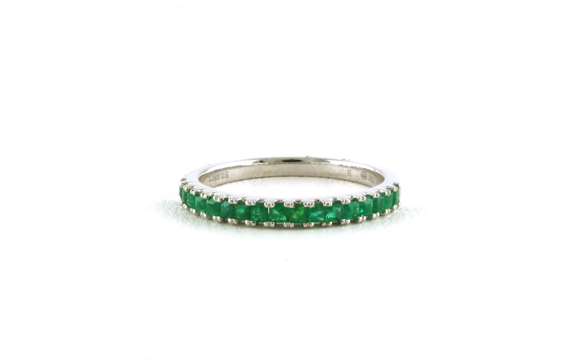 17-Stone Princess-cut Emerald Band in White Gold (0.48cts TWT)